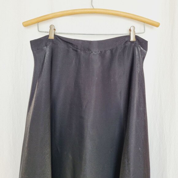 Black Taffeta A Line Full Length Formal Maxi Skirt Size 12 VTG JS Collections - Picture 2 of 12